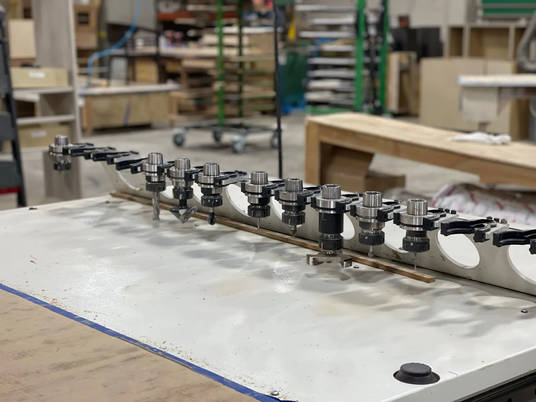 Woodworking machinery in the Pro-Tech Portland workshop